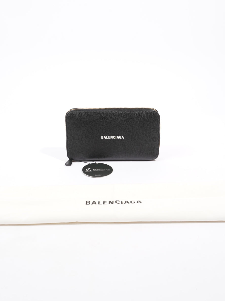 Balenciaga Rectangle Logo-Print Wallet Black Leather Image 7