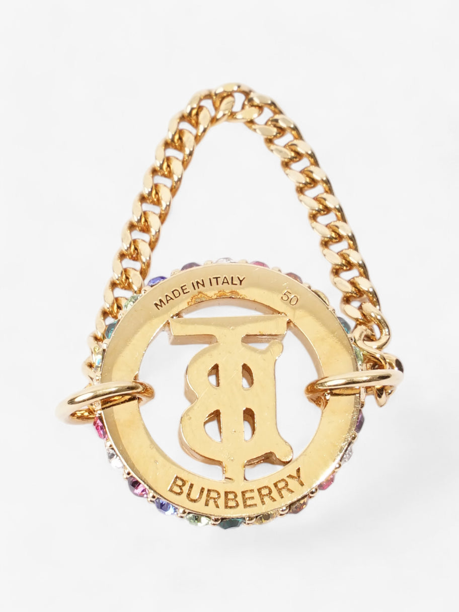 Burberry TB Pave Chain Ring Light Gold / Multicoloured Base Metal Small (Circumference - 50mm) Image 3