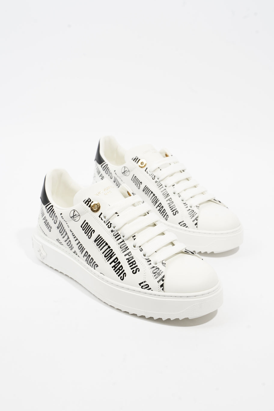 Time Out Sneaker White / Black Logo All Over Leather EU 38.5 UK 5.5 Image 2