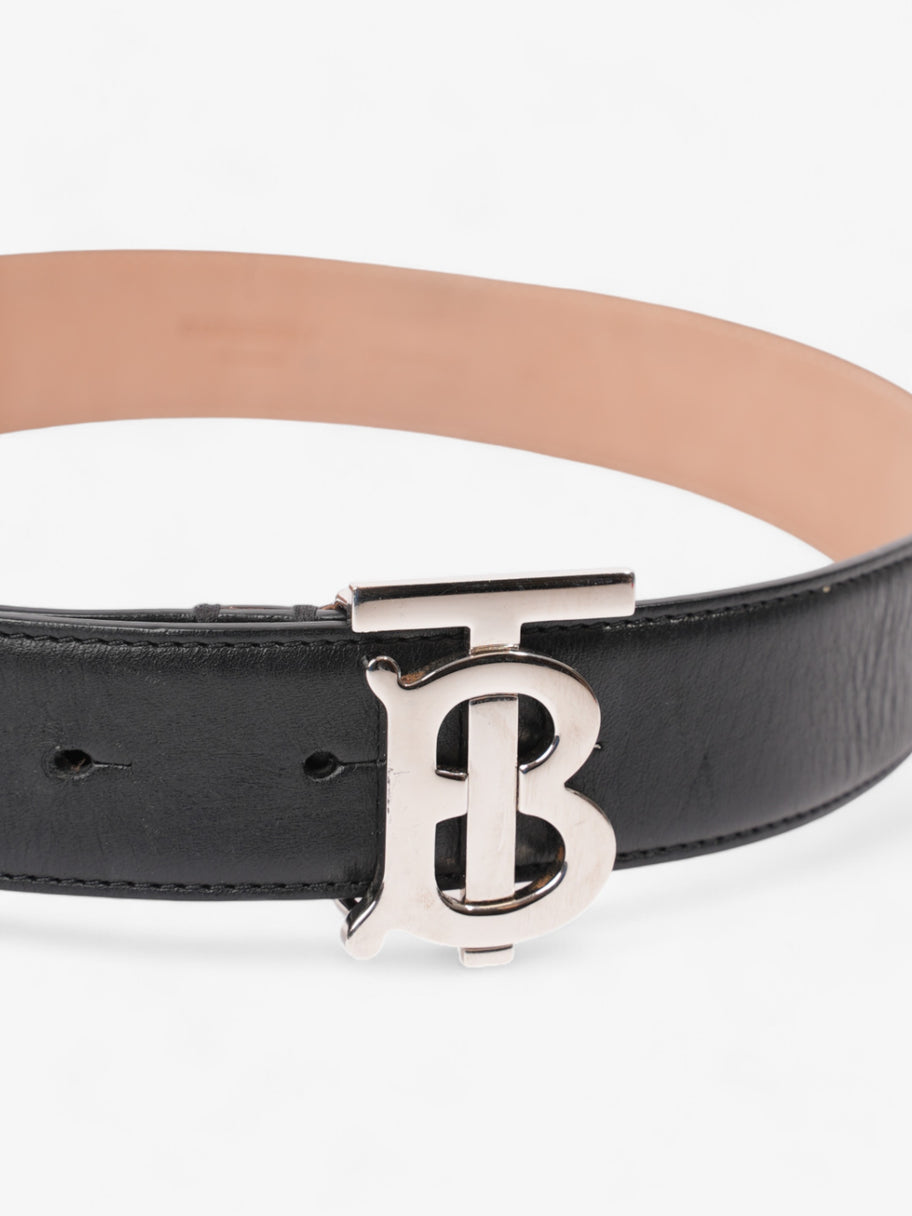 Burberry TB Belt Black / Silver Leather Small - 88cm Image 3