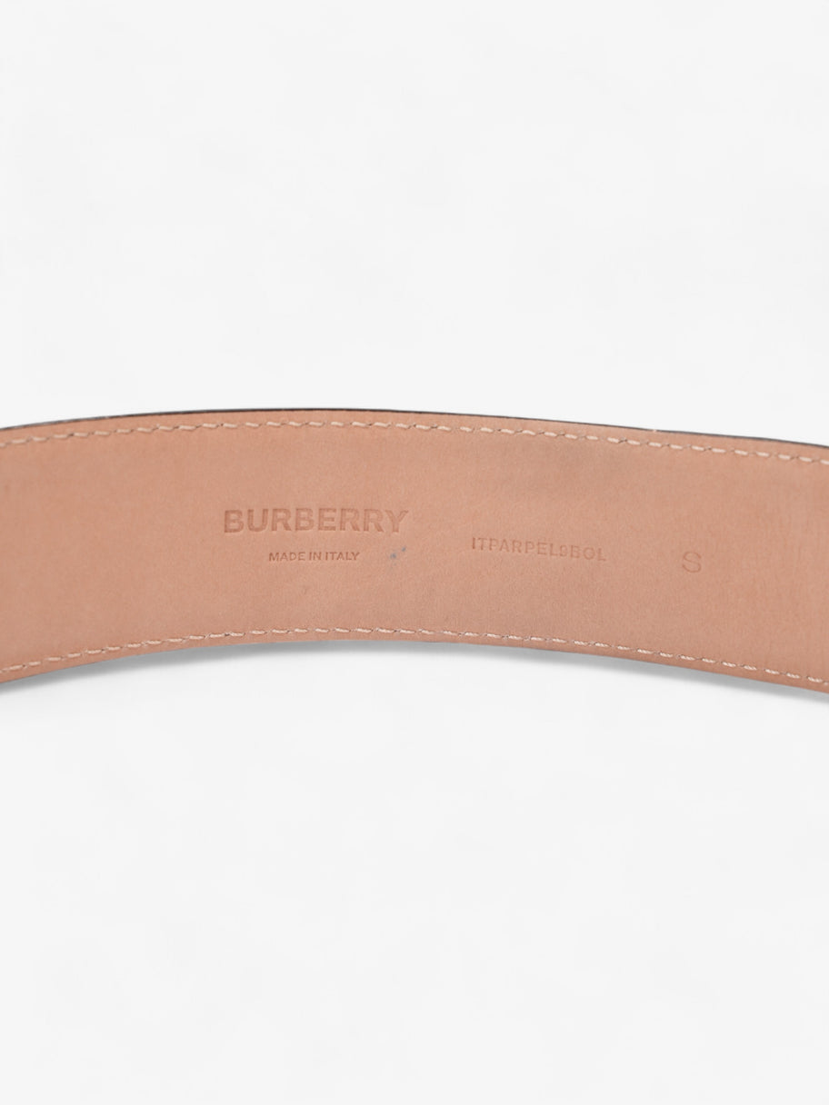 Burberry TB Belt Black / Silver Leather Small - 88cm Image 4