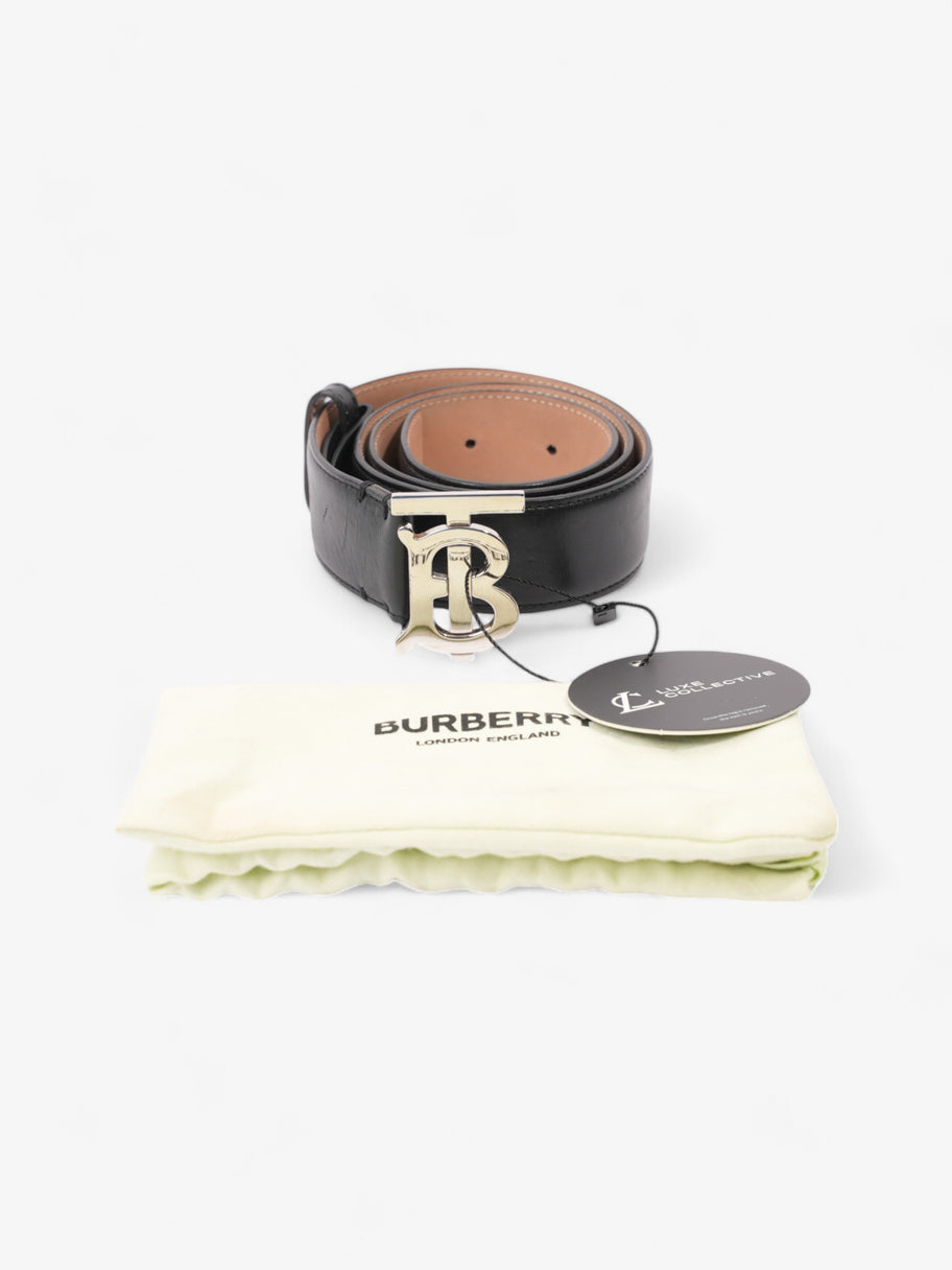 Burberry TB Belt Black / Silver Leather Small - 88cm Image 6