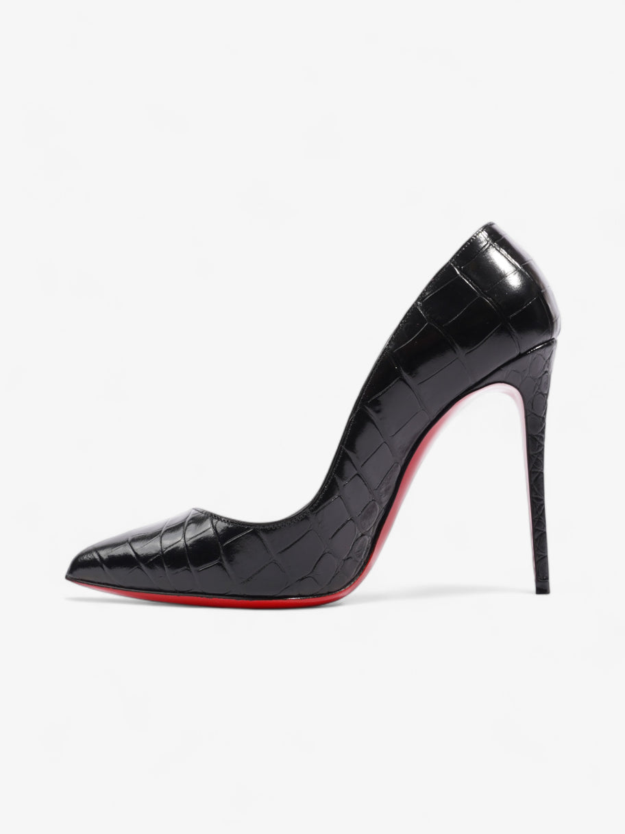 Christian Louboutin Pigalle Follies Alligator Embossed 100mm Black Calfskin Leather EU 38 UK 5 Image 3