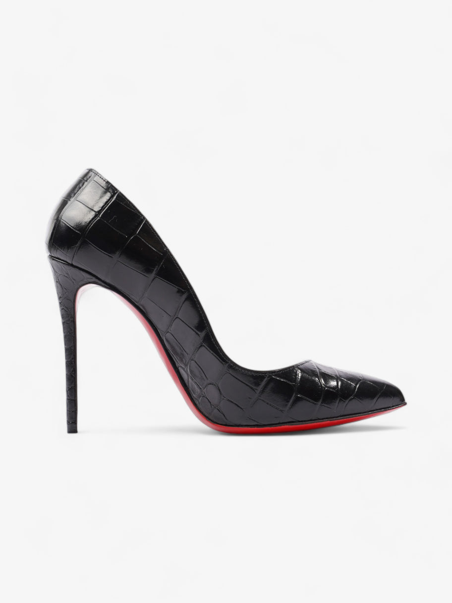 Christian Louboutin Pigalle Follies Alligator Embossed 100mm Black Calfskin Leather EU 38 UK 5 Image 4