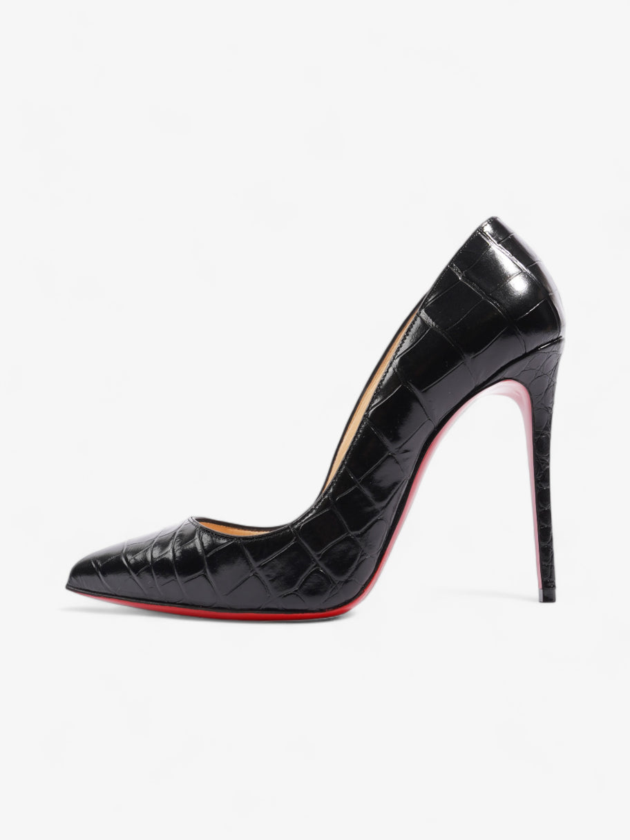 Christian Louboutin Pigalle Follies Alligator Embossed 100mm Black Calfskin Leather EU 38 UK 5 Image 5