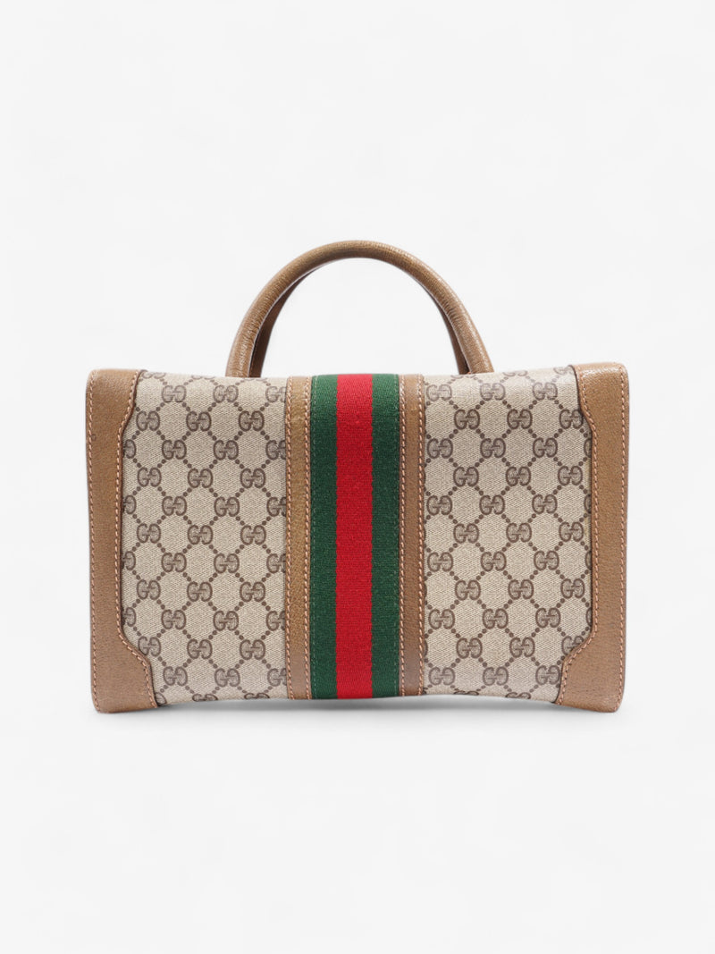  Gucci Hard Train Vanity Case GG Supreme / Brown / Green Coated Canvas