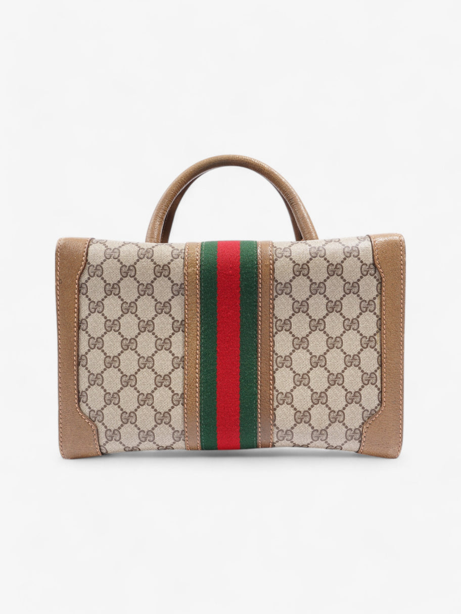 Gucci Hard Train Vanity Case GG Supreme / Brown / Green Coated Canvas Image 1