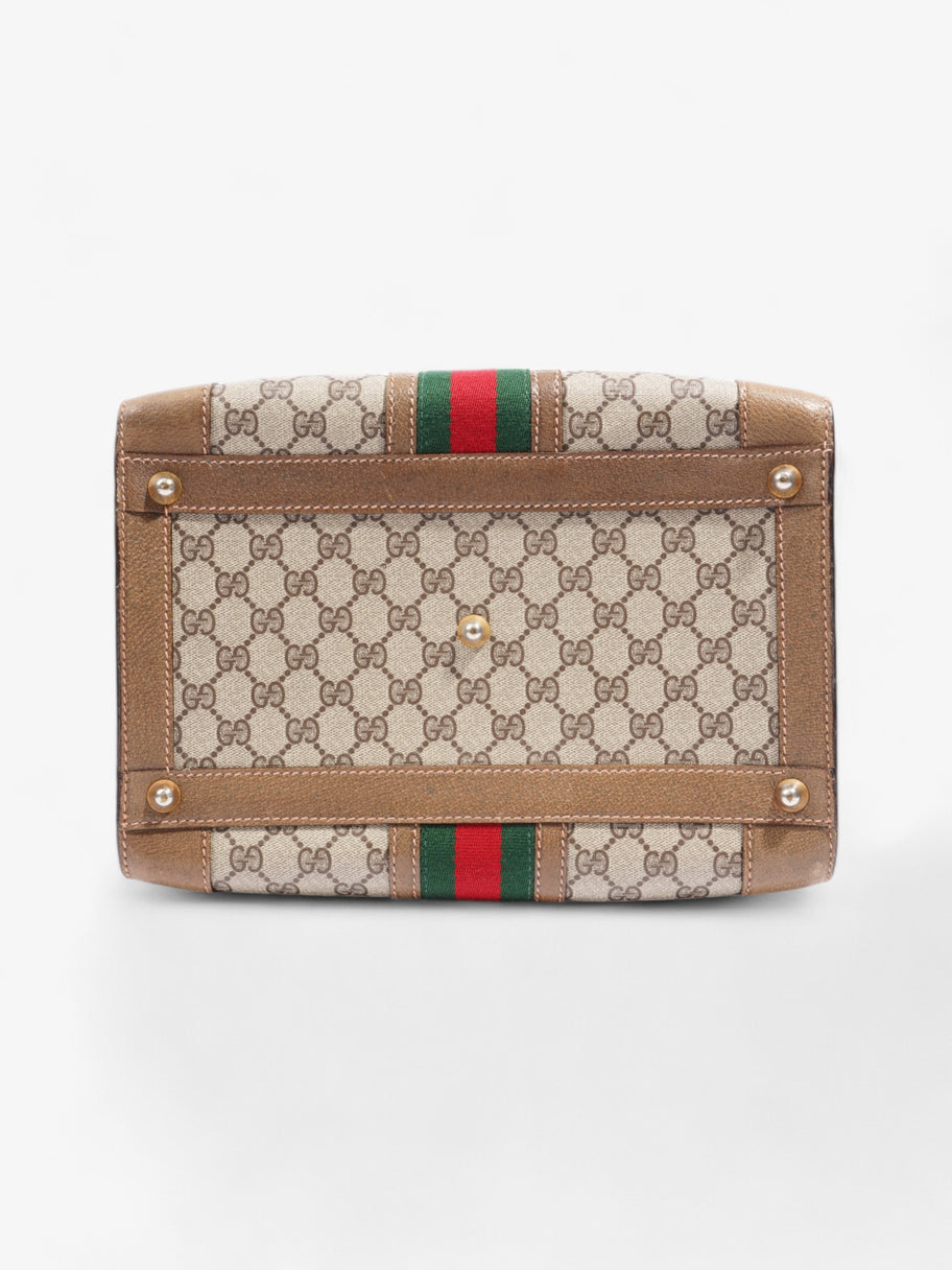 Gucci Hard Train Vanity Case GG Supreme / Brown / Green Coated Canvas Image 6