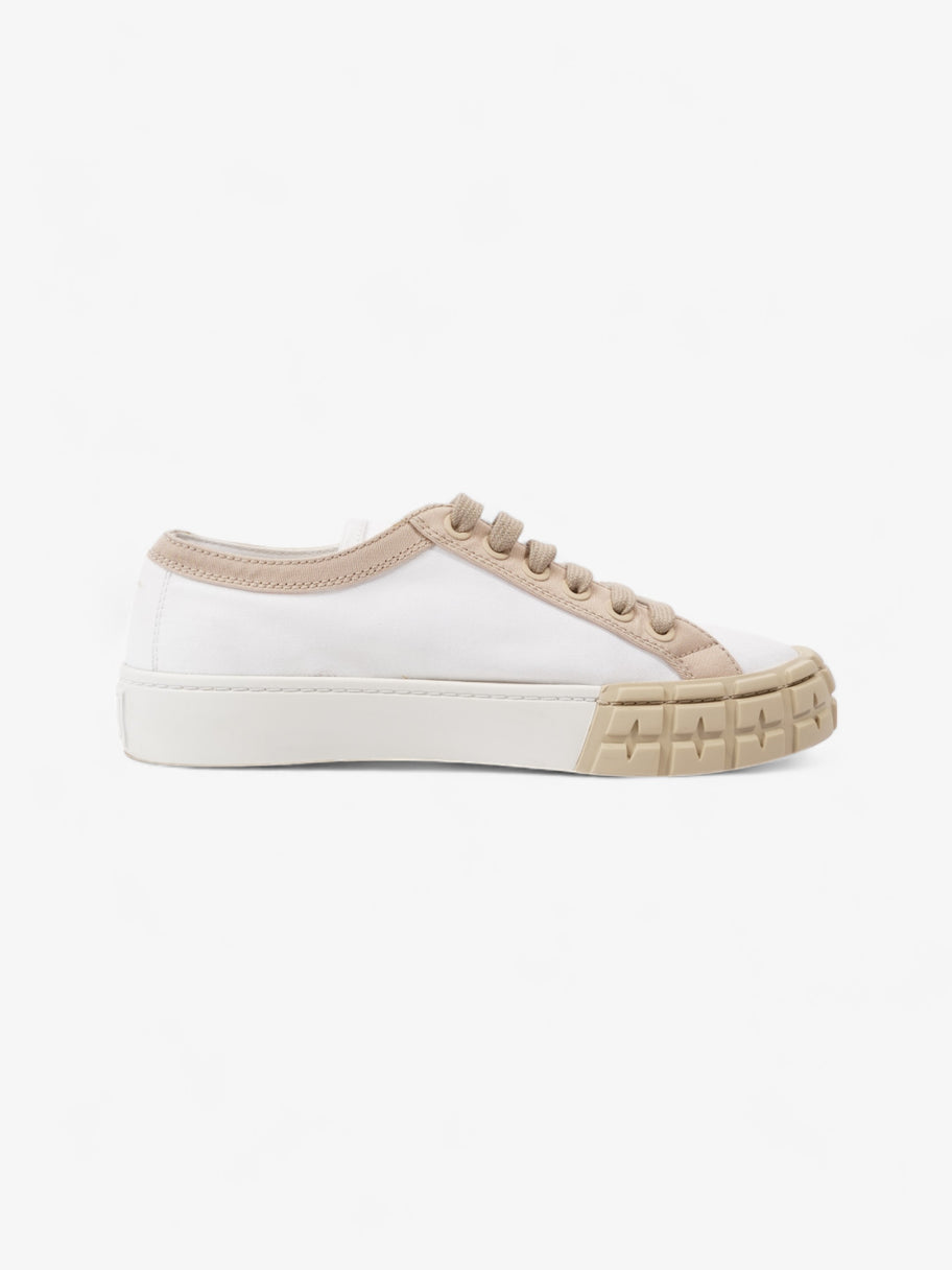 Prada Gabardine Triangle White / Beige Canvas EU 39.5 UK 6.5 Image 4