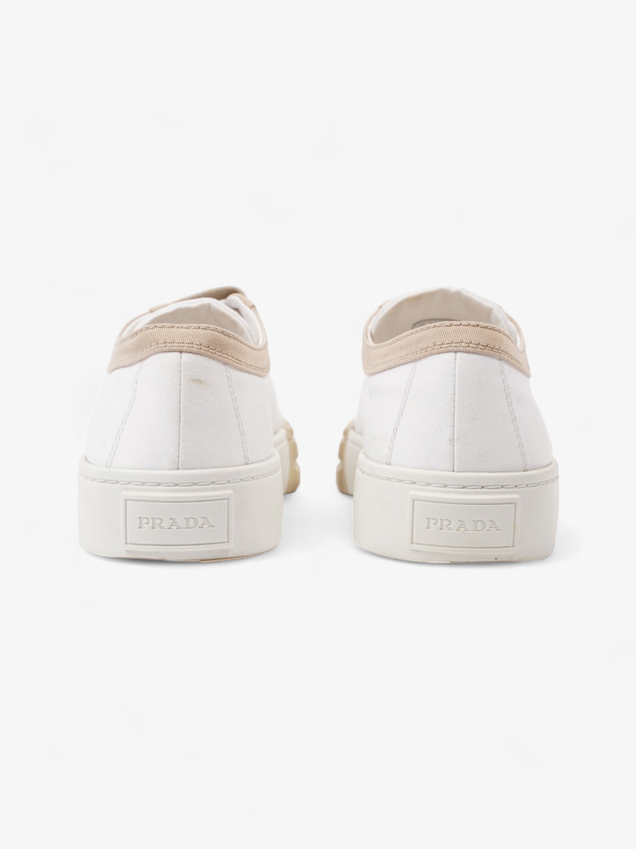 Prada Gabardine Triangle White / Beige Canvas EU 39.5 UK 6.5 Image 6