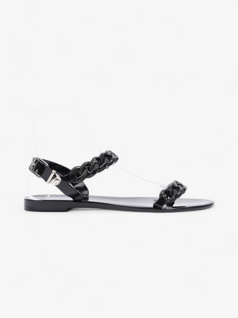  Givenchy Jelly Chain Flat Sandals Black PVC EU 39 UK 6