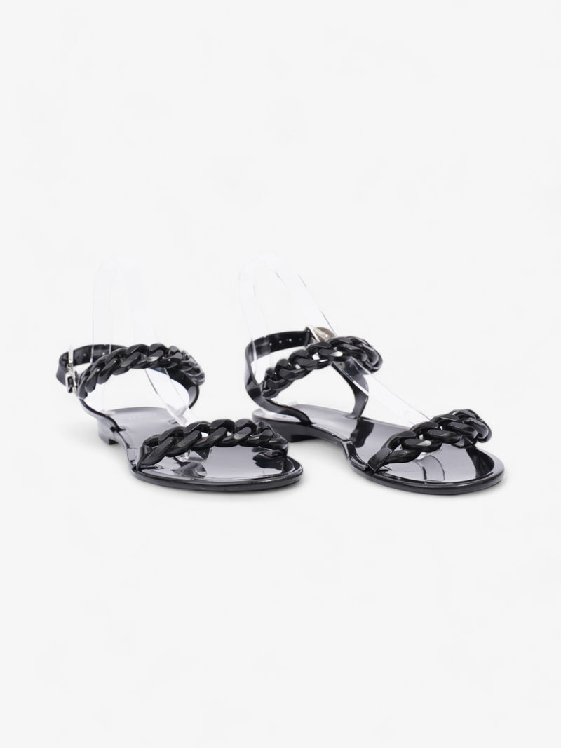  Givenchy Jelly Chain Flat Sandals Black PVC EU 39 UK 6