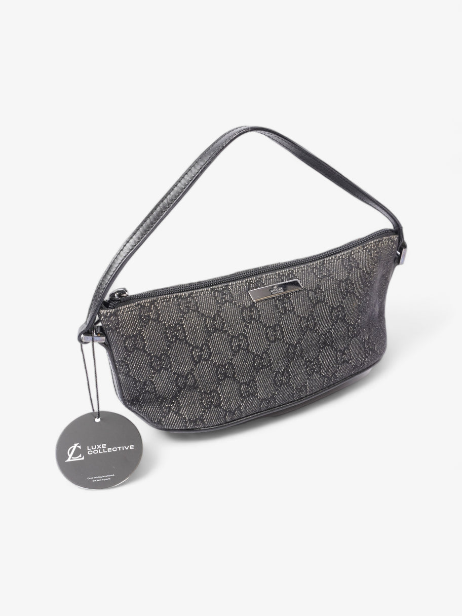 Gucci Pochette Boat Baguette Black Canvas Image 8