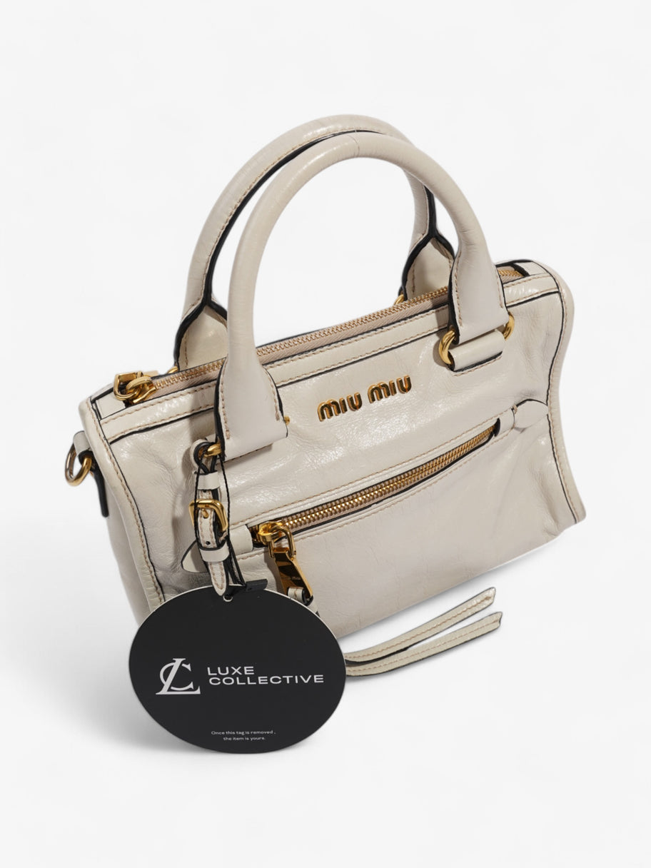 Miu Miu Bauletto Satchel Cream Leather Image 14