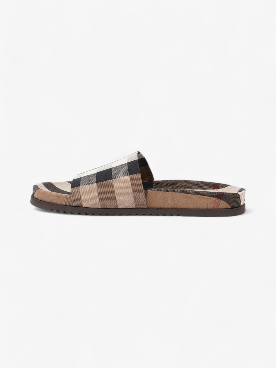 Burberry Check Slide Dark Birch Brown Cotton EU 42 UK 9 Image 3