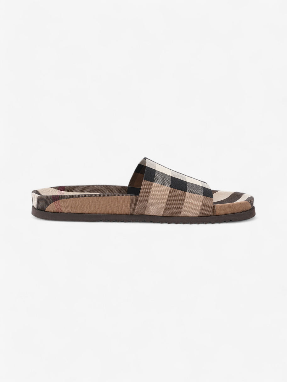 Burberry Check Slide Dark Birch Brown Cotton EU 42 UK 9 Image 4