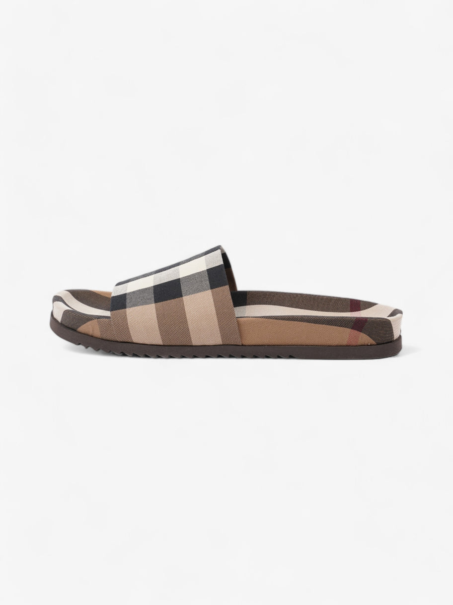 Burberry Check Slide Dark Birch Brown Cotton EU 42 UK 9 Image 5