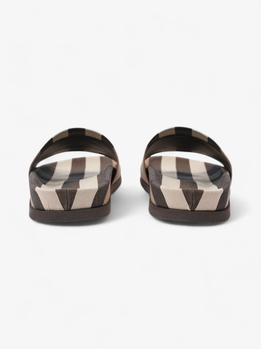 Burberry Check Slide Dark Birch Brown Cotton EU 42 UK 9 Image 6