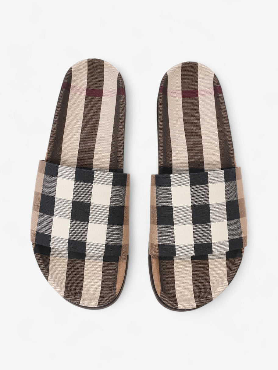 Burberry Check Slide Dark Birch Brown Cotton EU 42 UK 9 Image 8