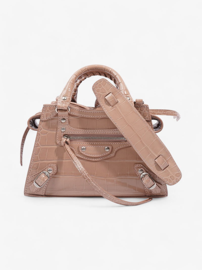  Balenciaga Le City Rose Beige  Embossed Leather Mini