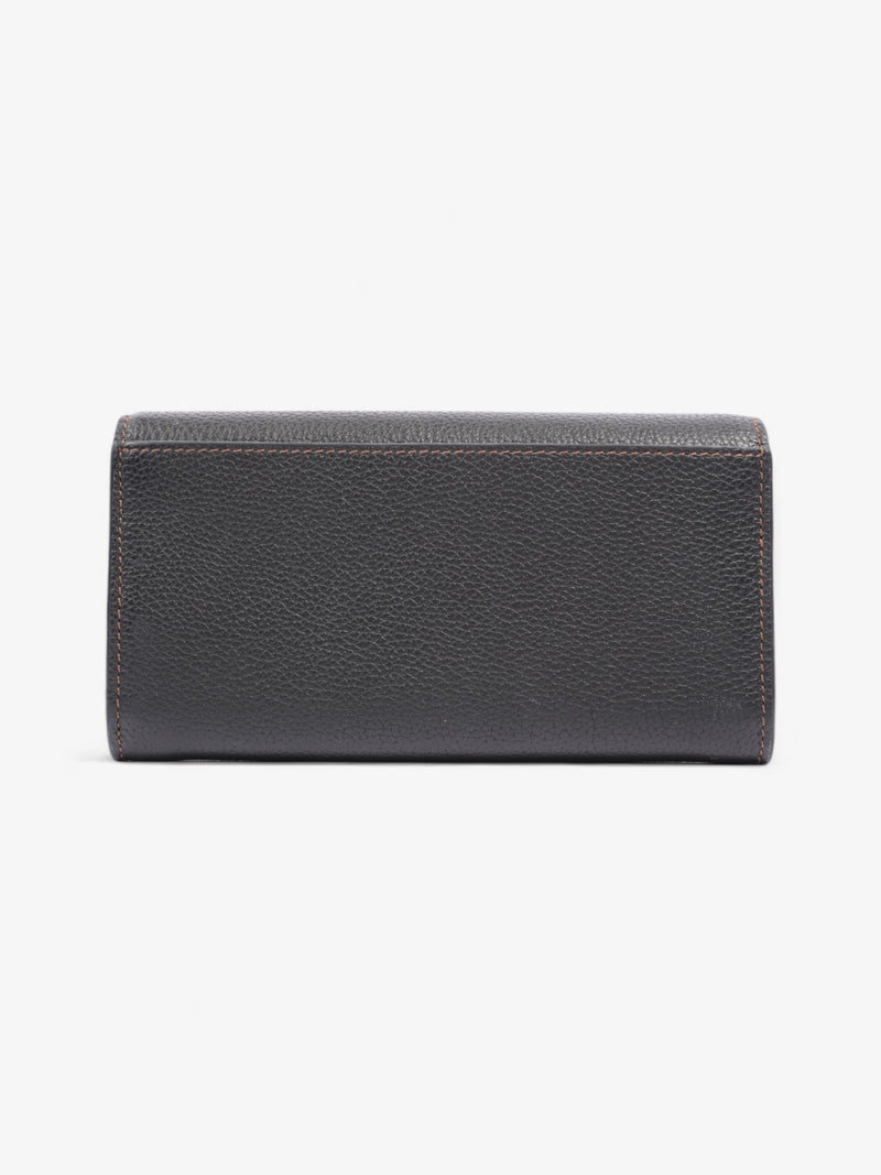  Burberry TB Continental Wallet Black / Gold Grained Leather