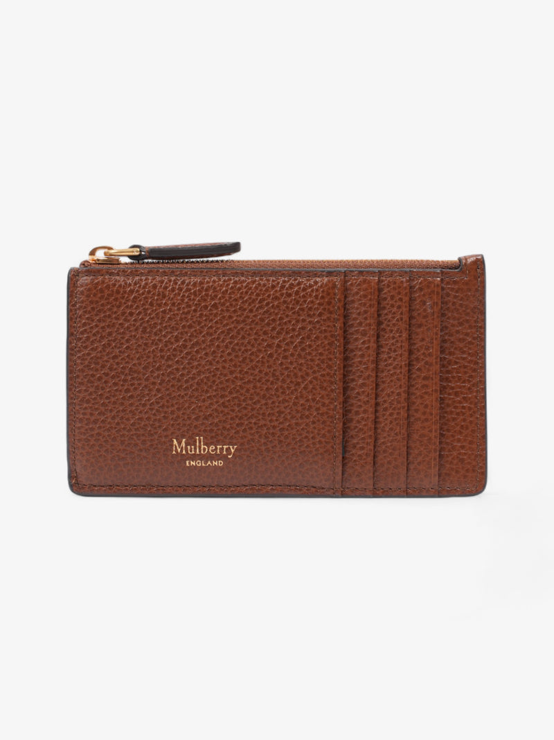  Mulberry Zip Long Card Holder Oak Grained Leather