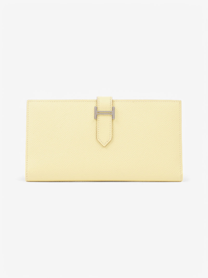  Hermes Bearn Wallet Lemon Calfskin Leather