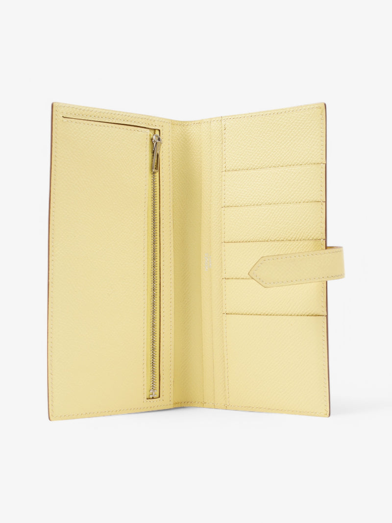  Hermes Bearn Wallet Lemon Calfskin Leather