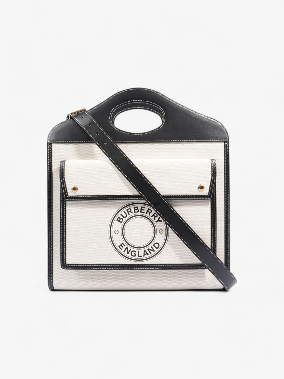 Burberry Pocket Crossbody Cream / Black Canvas Image 1