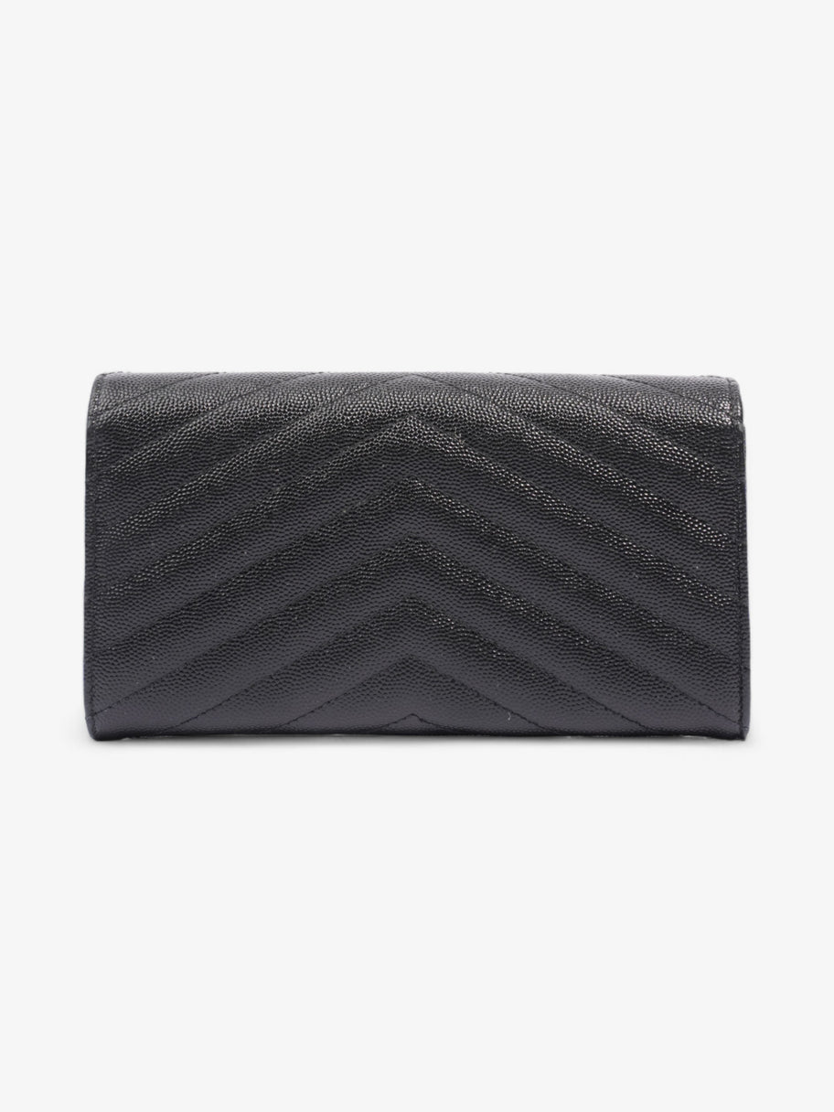 Saint Laurent Cassandre Flap Wallet Black Calfskin Leather Image 2