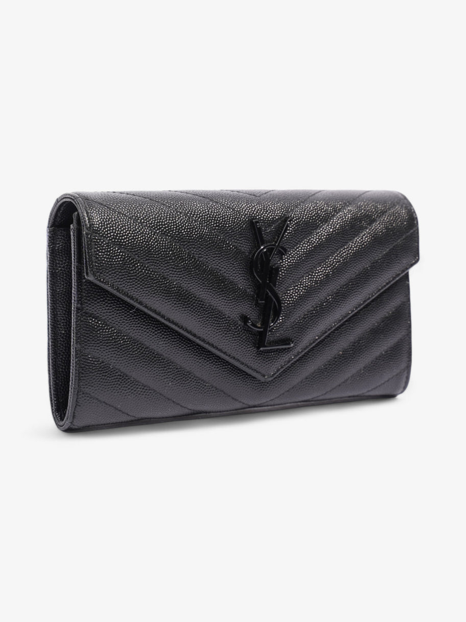 Saint Laurent Cassandre Flap Wallet Black Calfskin Leather Image 4