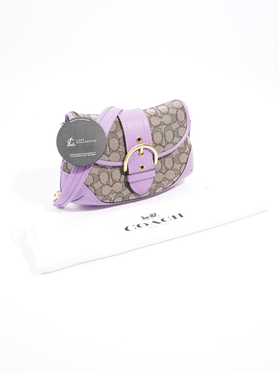 Coach Soho Flap Bag Beige / Lilac Canvas Image 11