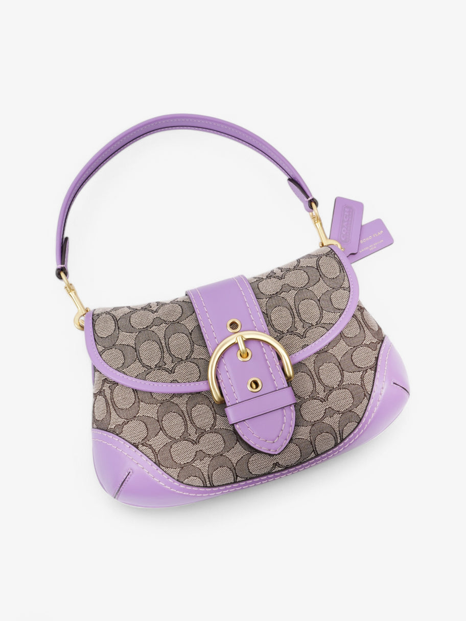 Coach Soho Flap Bag Beige / Lilac Canvas Image 7