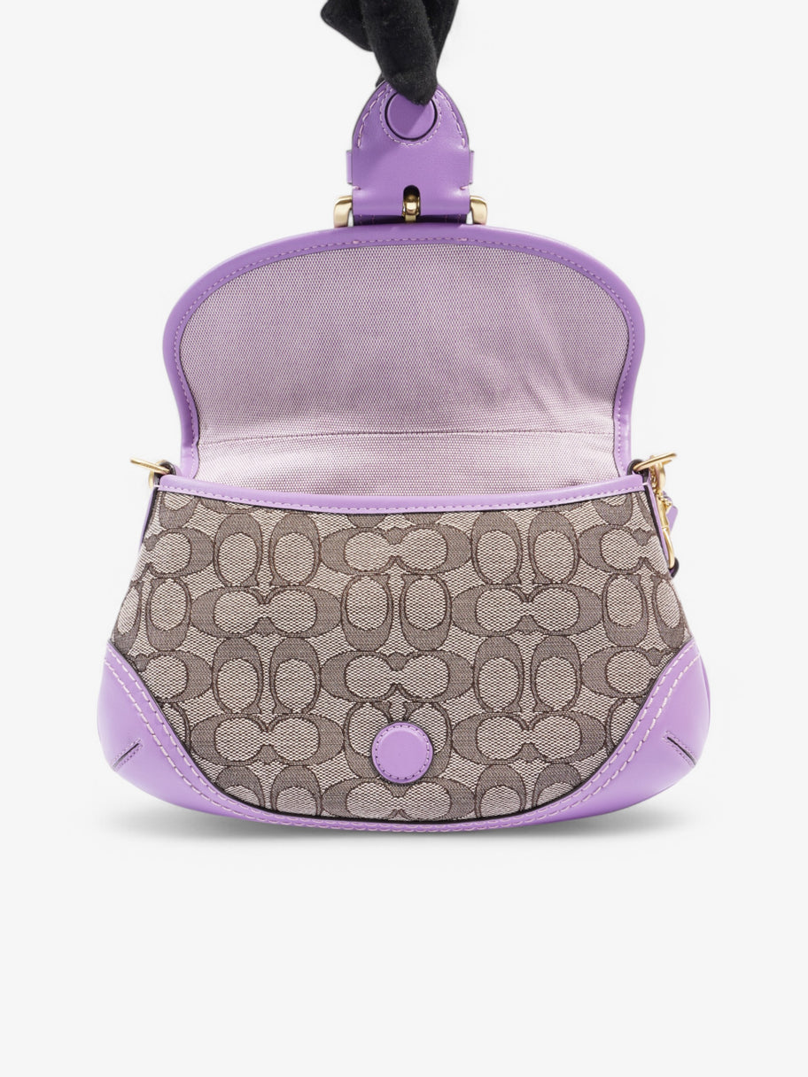 Coach Soho Flap Bag Beige / Lilac Canvas Image 9