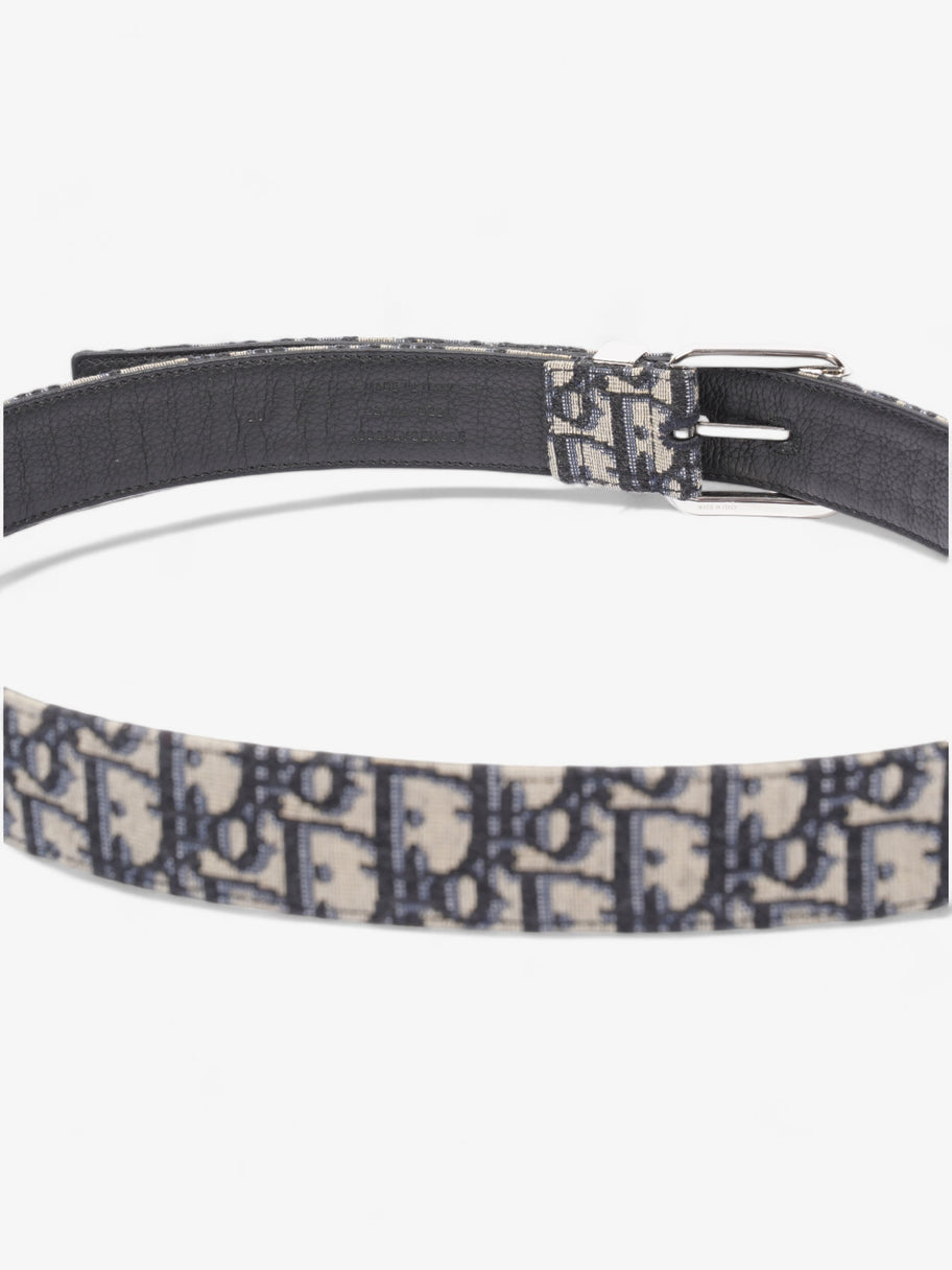 Christian Dior Oblique Belt Beige / Navy Canvas 90cm 36