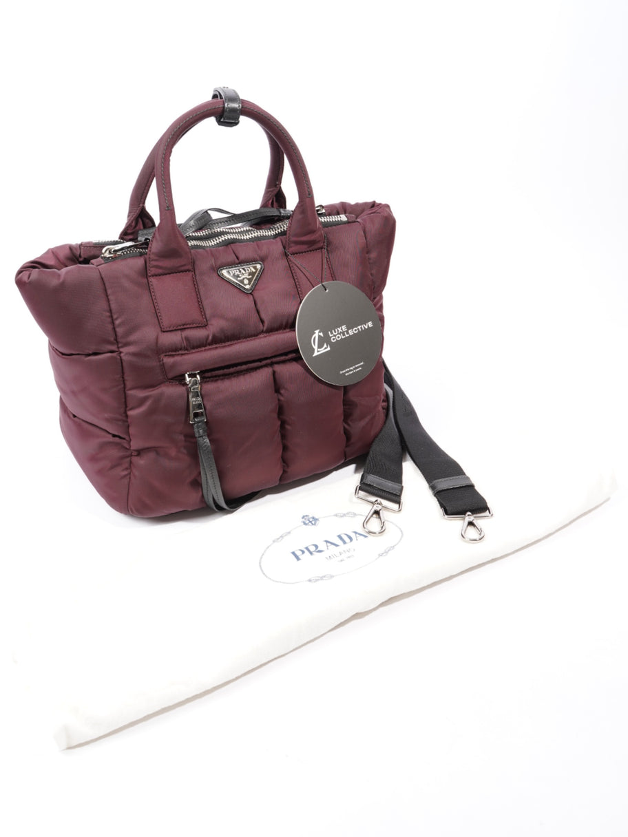 Prada Puffer Tote Burgundy Re Nylon Image 10