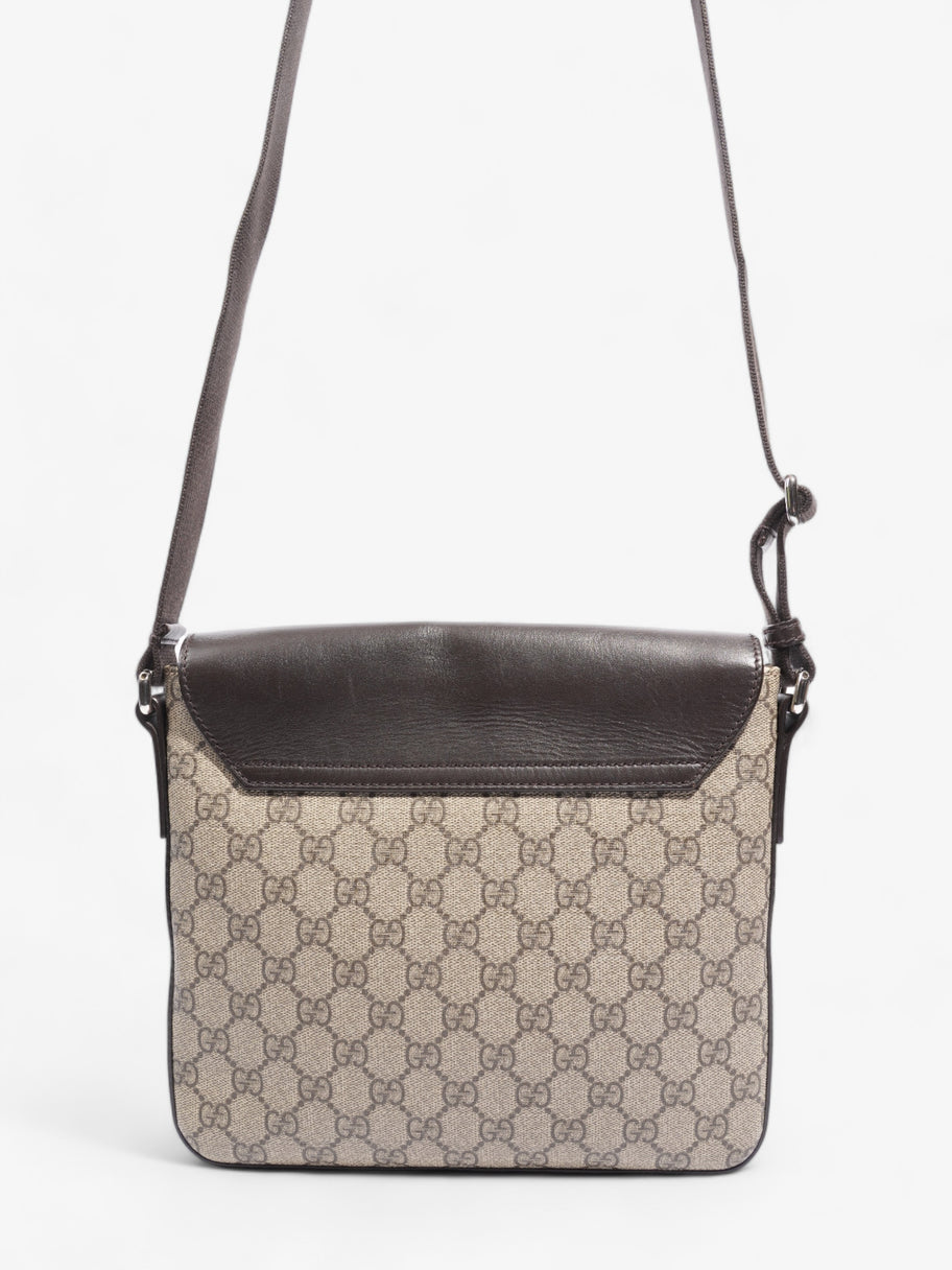 Gucci Classic Flap  Beige And Ebony GG Supreme / Brown Coated Canvas Image 4