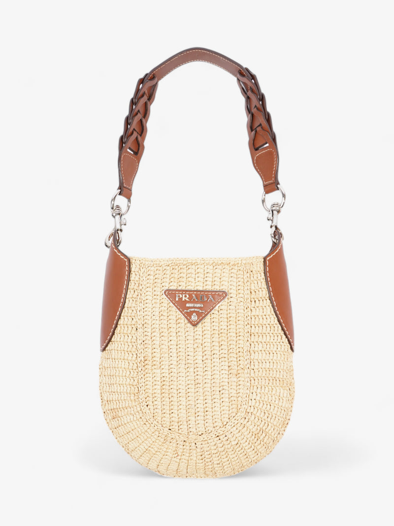  Prada Open Hobo Brown / Neutral Raffia