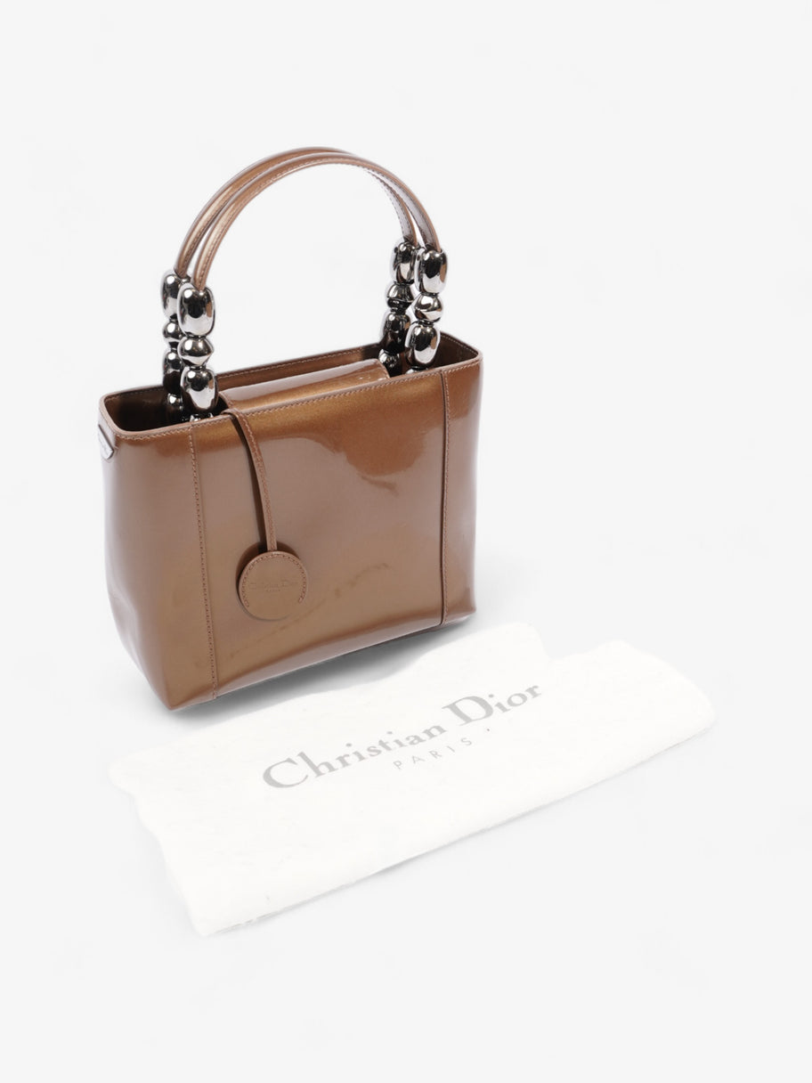 Christian Dior Malice Tote Brown Patent Leather Image 8