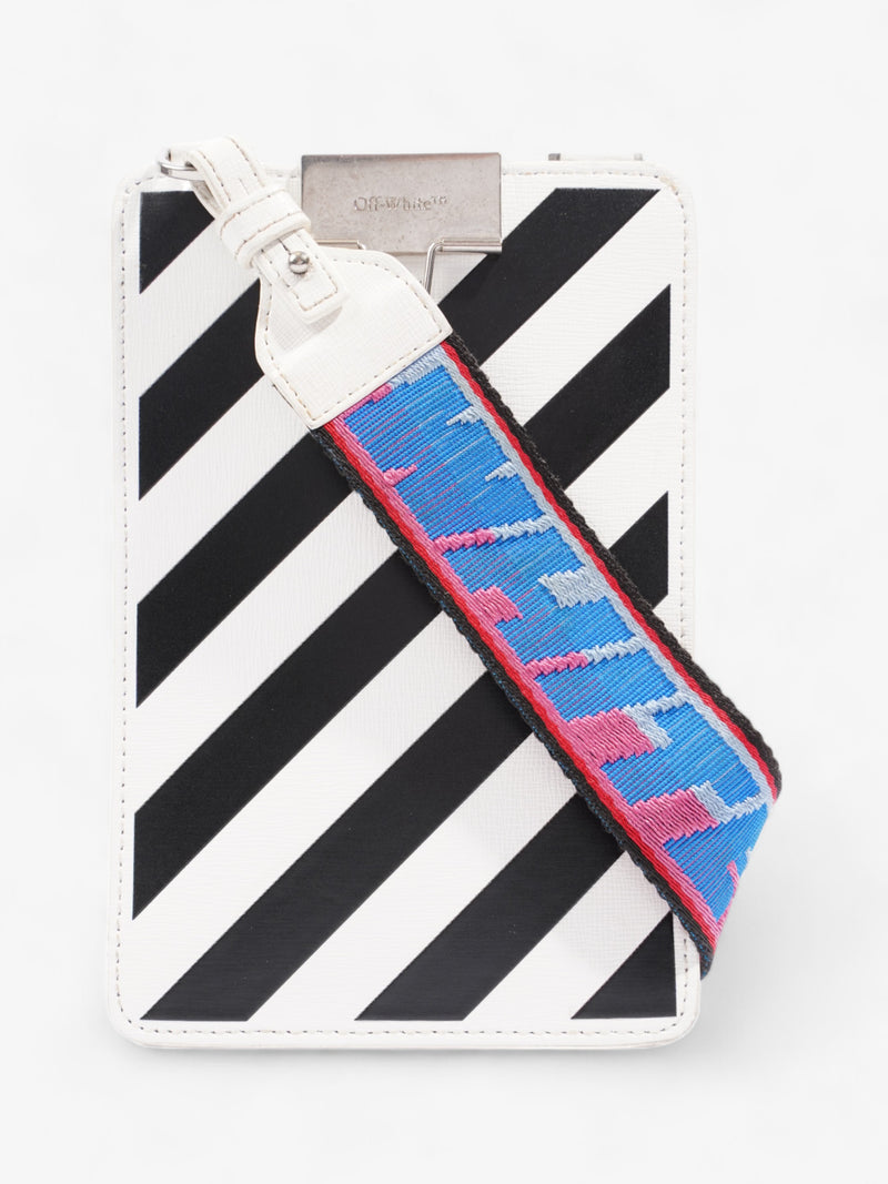  Off White Diag-Stripe Phone Wallet White / Black Leather