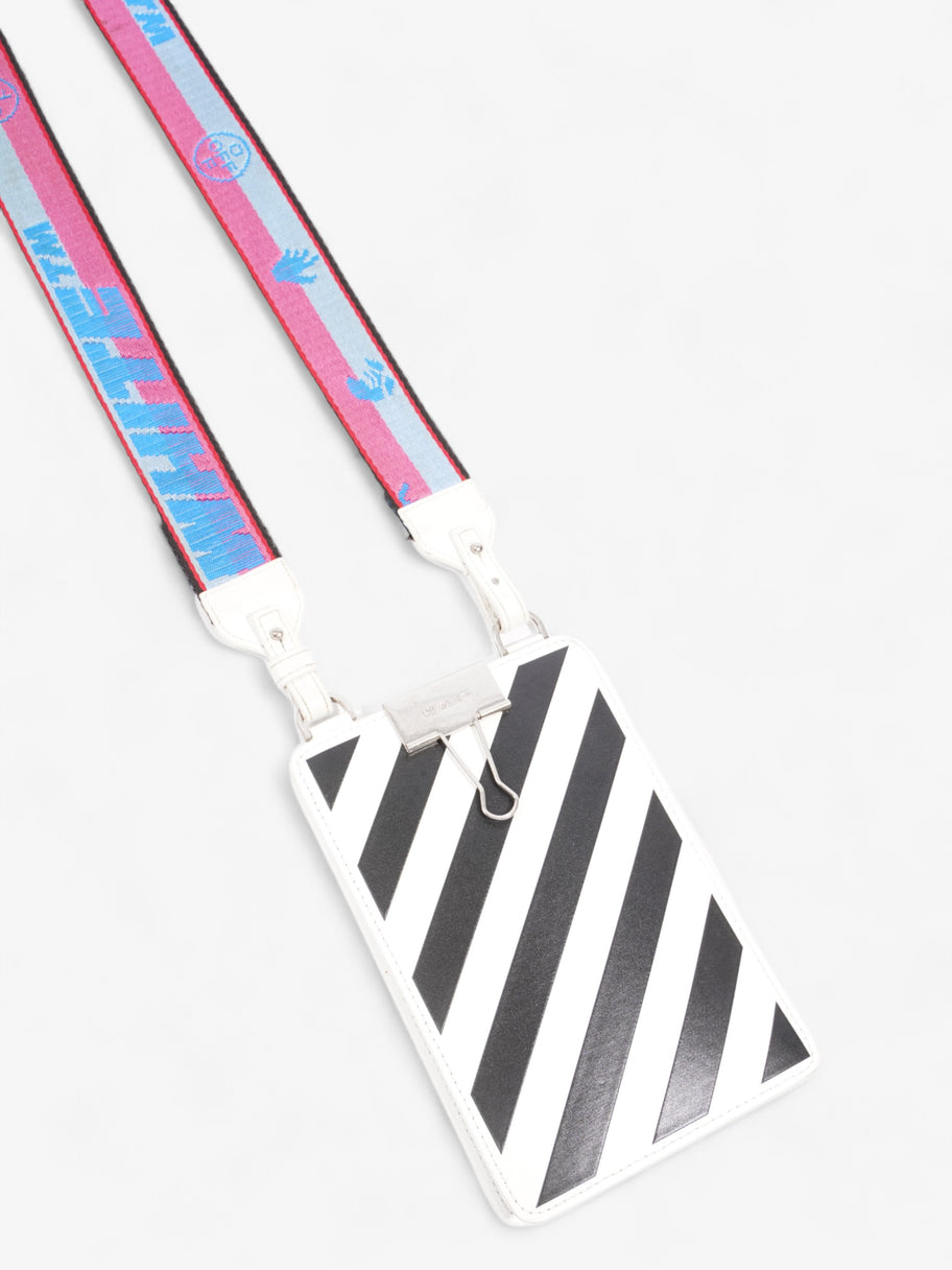 Off White Diag-Stripe Phone Wallet White / Black Leather Image 7