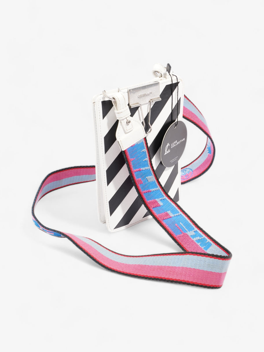 Off White Diag-Stripe Phone Wallet White / Black Leather Image 9