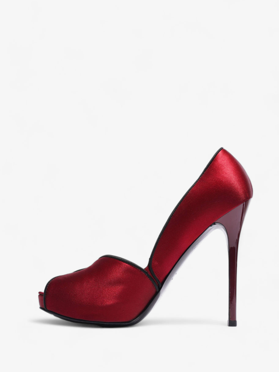 Alexander McQueen Peep Toe Heel 130 Red Satin EU 41 UK 8 Image 3