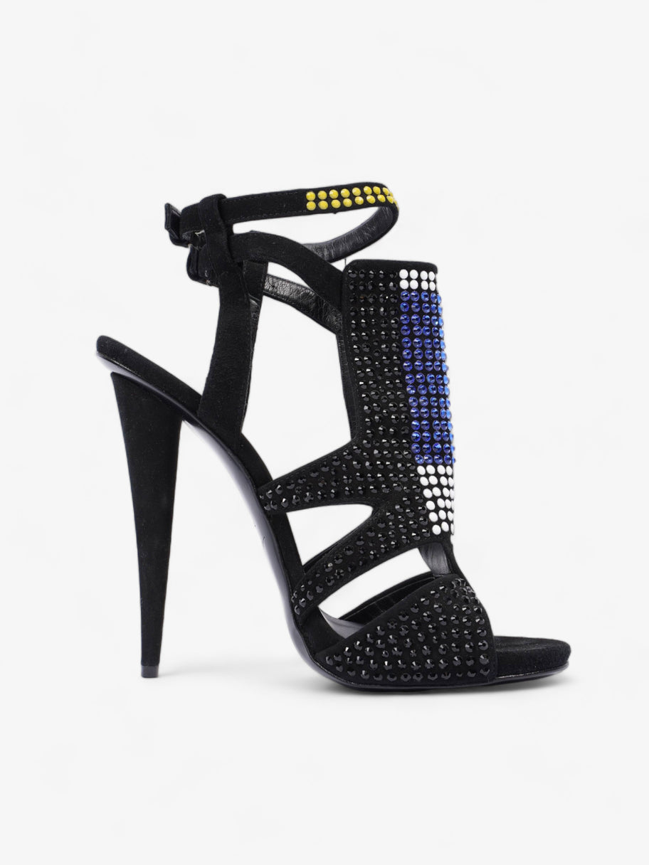 Giuseppe Zanotti Sandal 140 Black / White  / Blue Suede EU 41 UK 8 Image 4