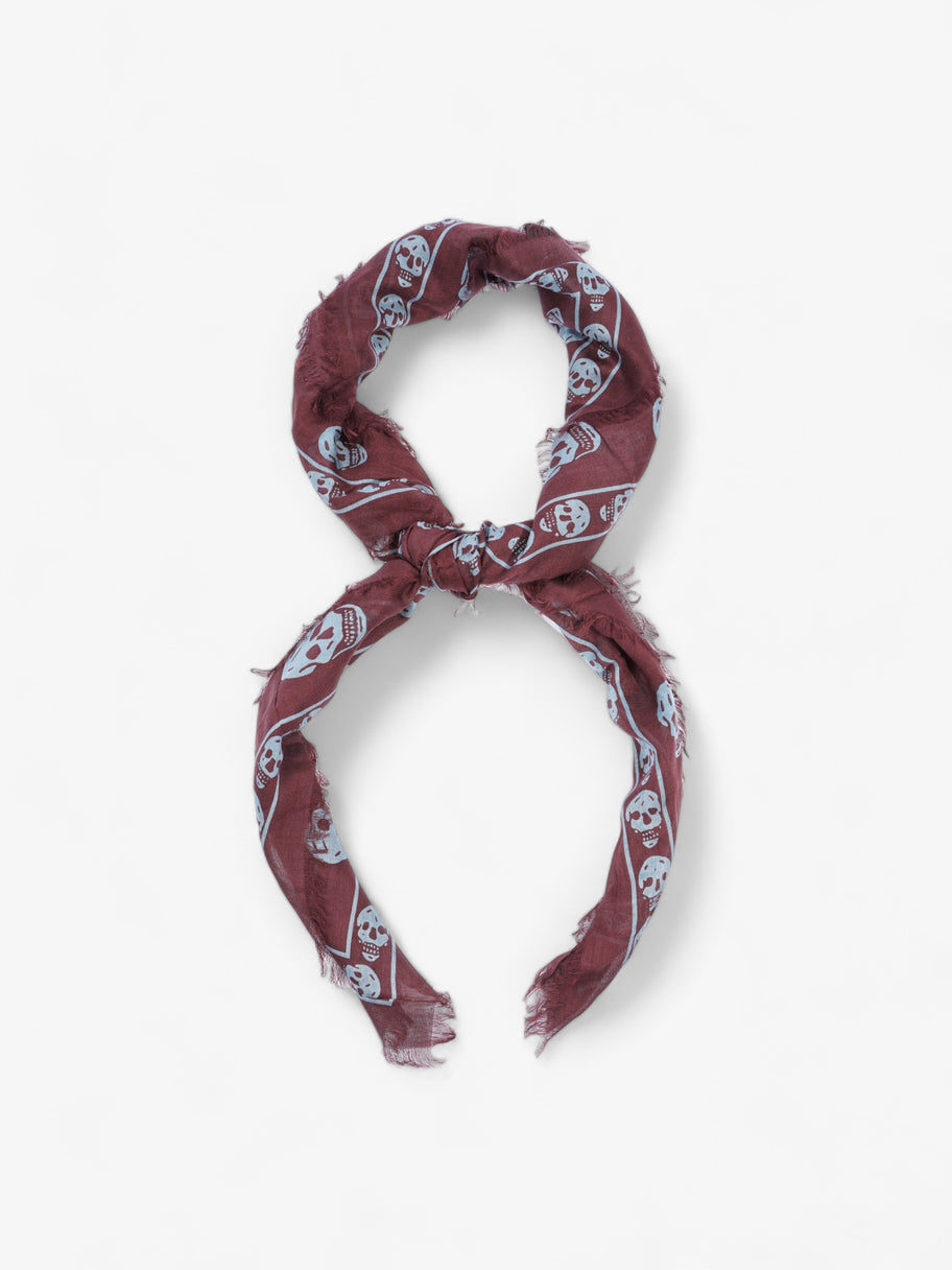 Skull Scarf Burgundy Silk Image 1