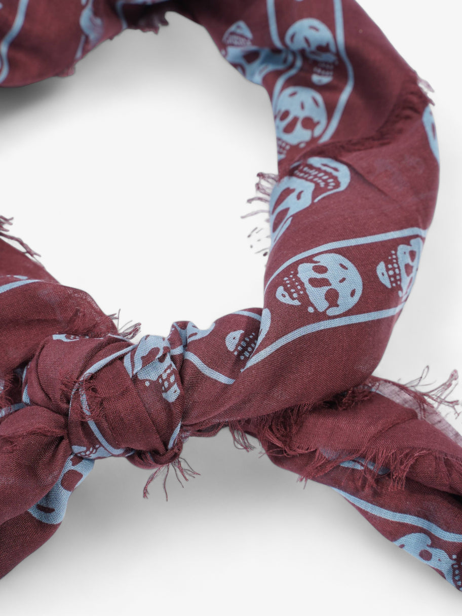 Skull Scarf Burgundy Silk Image 2