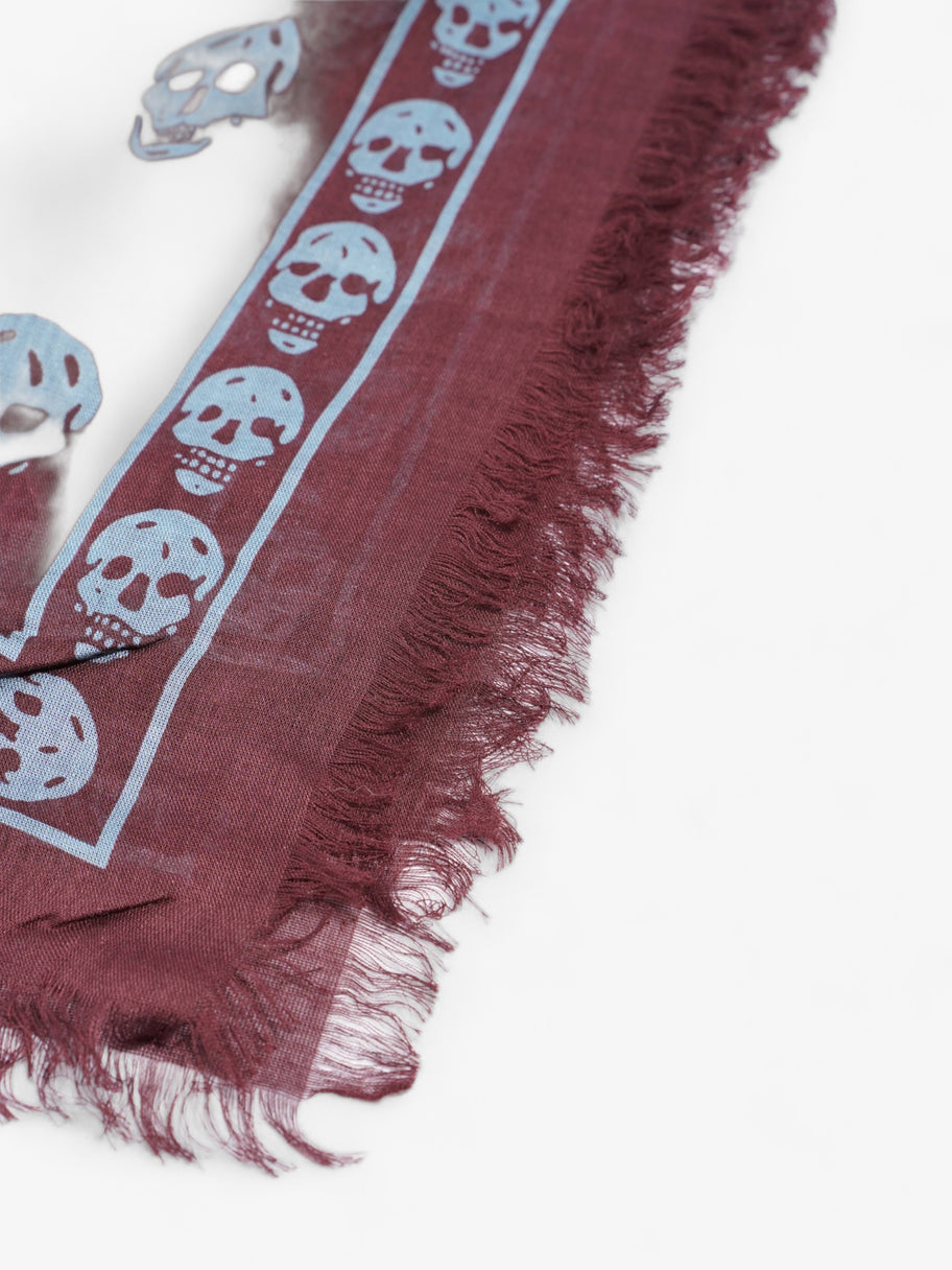 Skull Scarf Burgundy Silk Image 5