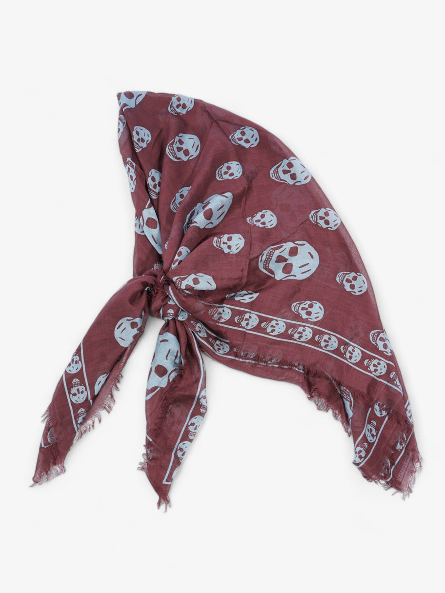 Skull Scarf Burgundy Silk Image 6