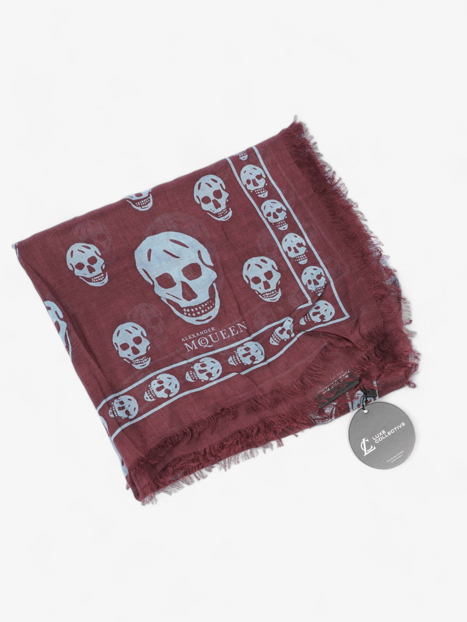 Skull Scarf Burgundy Silk Image 7