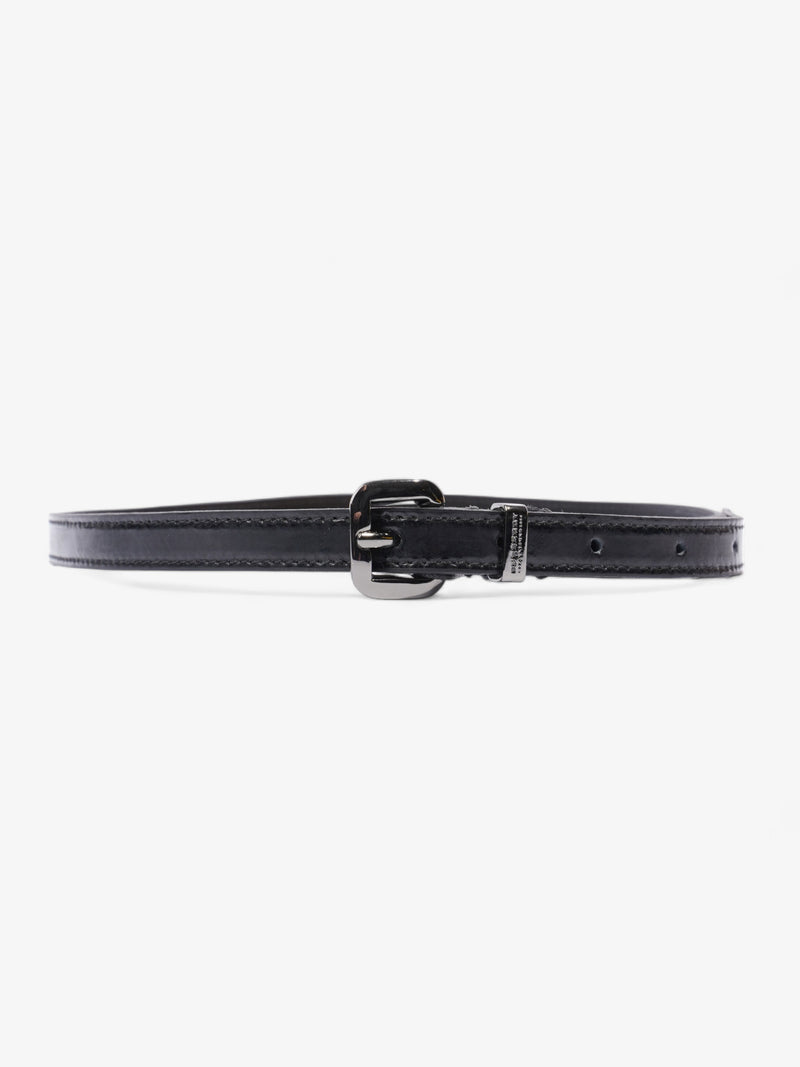  Burberry Thin Buckle Belt Black Patent Leather 86cm